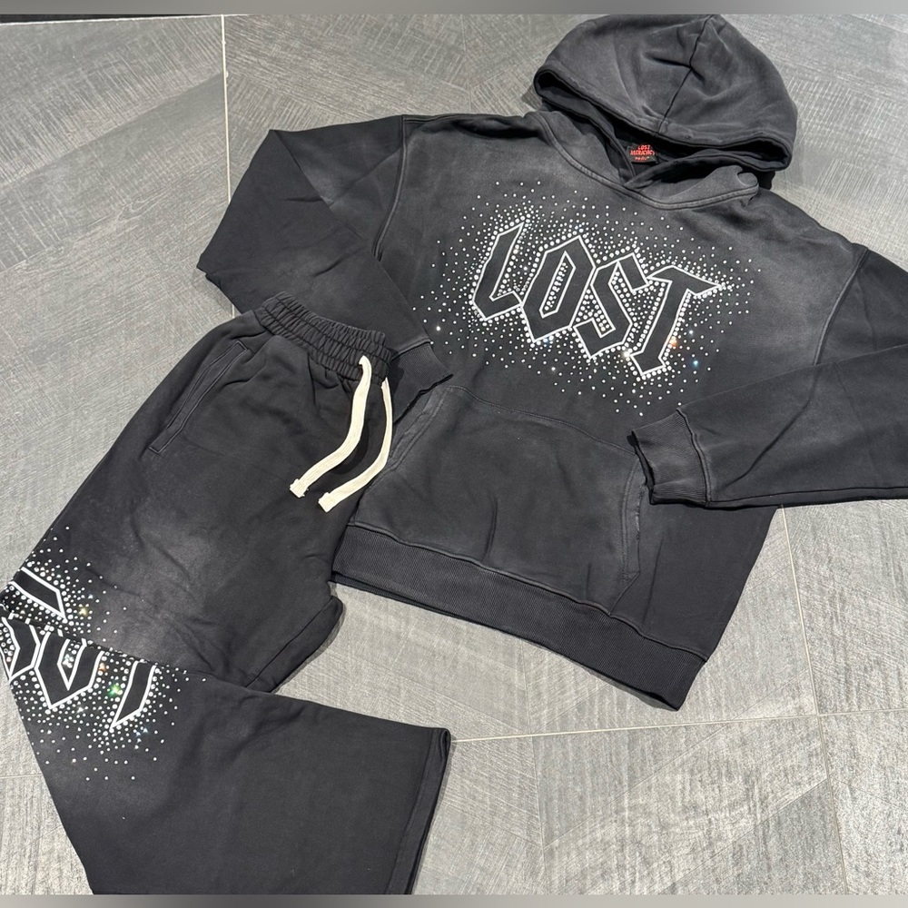 Lost Black Hoodie and Sweatpants Set